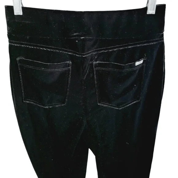 Anne Klein Black Midrise Skinny Velvet Ankle Length Stretch Pants Small - Picture 2 of 8